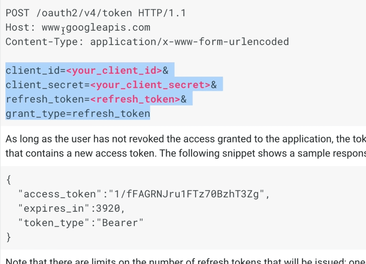 access token request with refresh token